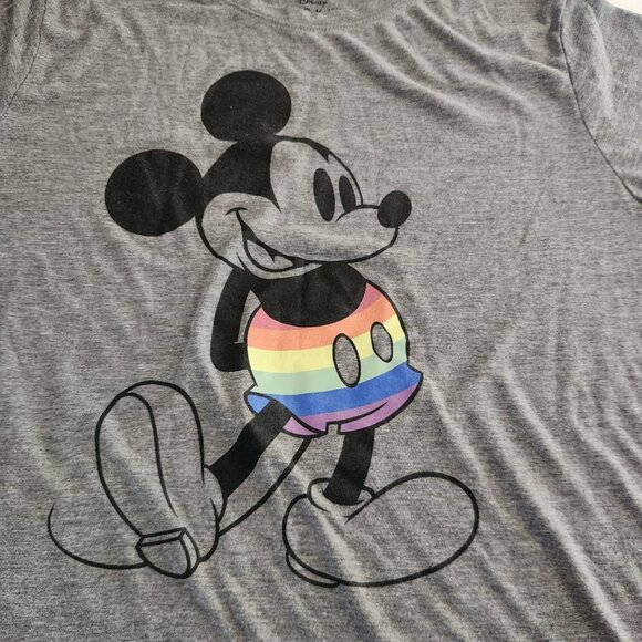 Mickey Mouse T-Shirt Disney‎ World Rainbow Gray Graphic Print Juniors 3XL EUC - Picture 2 of 6